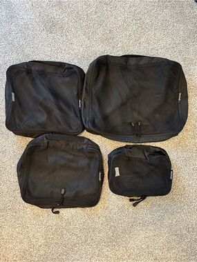 BAGAIL Black Packing Cubes Set - 4 Piece Travel Organizer